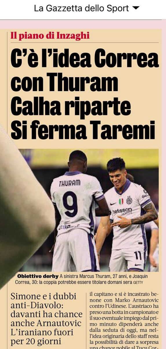 کتوقف مهدی طارمی در بدترین مقطع فصل؛ روایت گاتزتا دلواسپرت از وضعیت مهاجم ایرانی اینتر +عکس