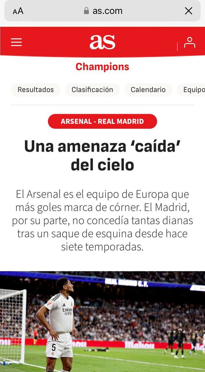 آرسنال–رئال، همچون دربی سلطنتی: تهدیدی که از آسمان فرود میآید