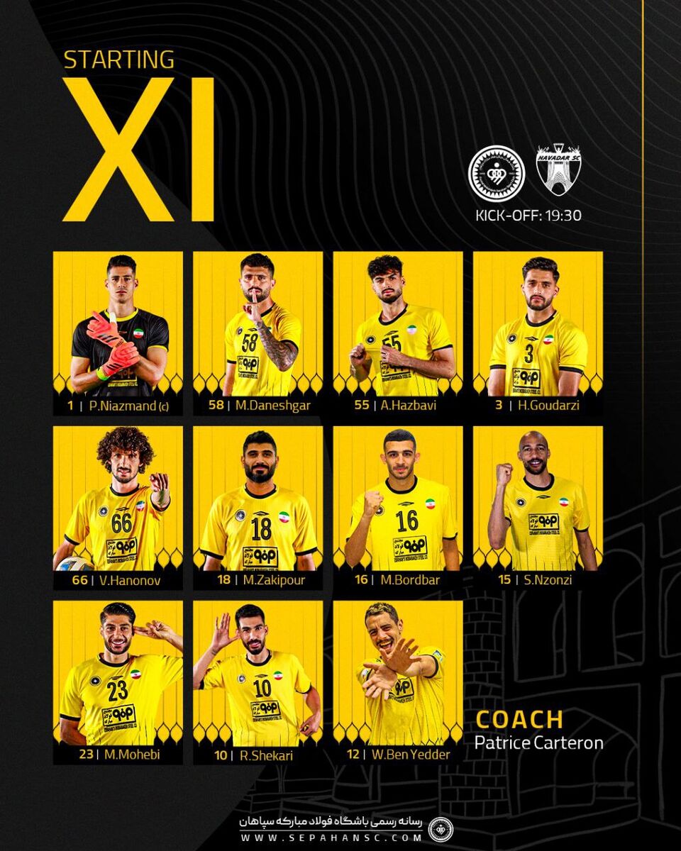 ترکیب سپاهان برای حفظ سهمیه آسیایی!