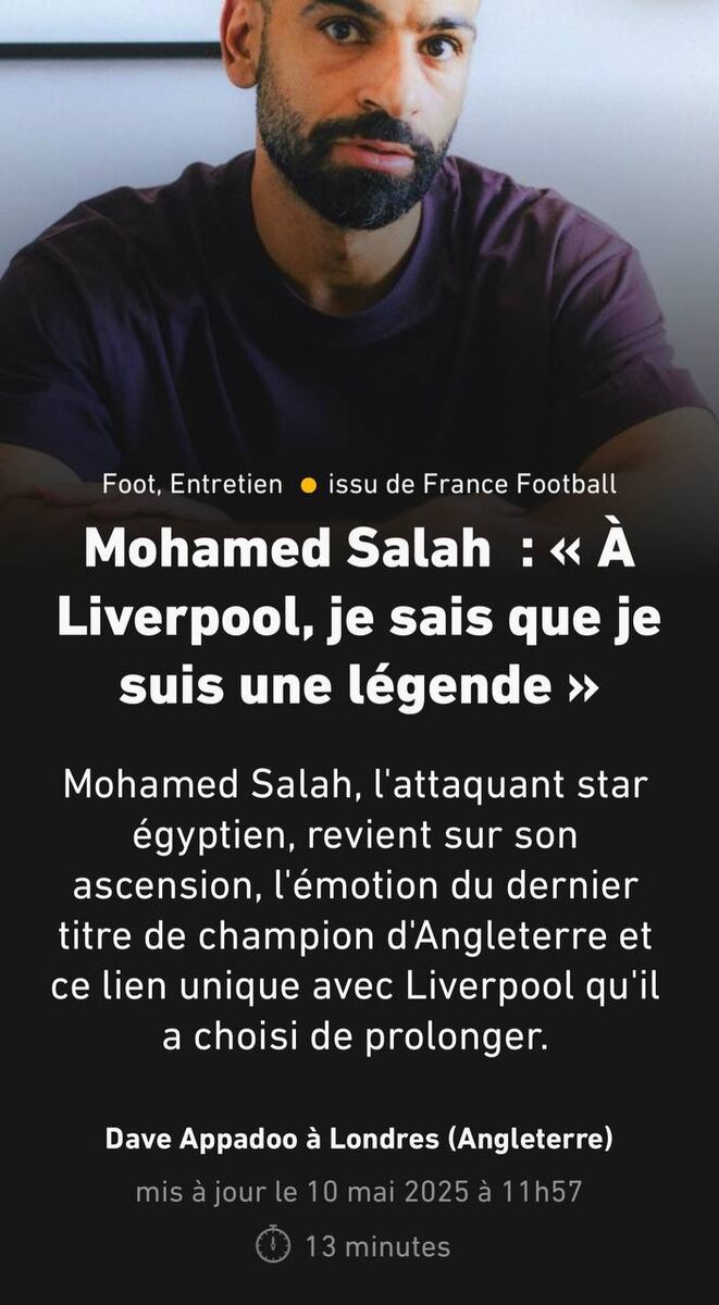 متن کامل گفتگوی محمد صلاح با فرانتس فوتبال/ من خود لیورپول هستم، مثل لیورپول به جبران معروفم!/ هرگز تسلیم نشو؛ هرگز +تصاویر دیدنی و اختصاصی از محمد صلاح