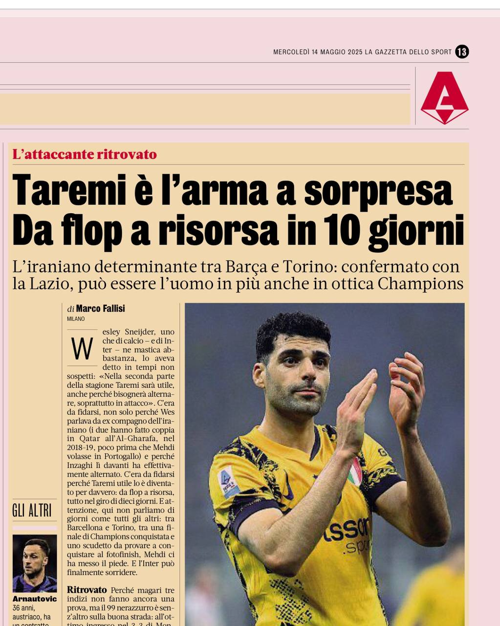 مهدی طارمی، اسلحه غافلگیرکننده اینتر و اینزاگی؛ از ناکامی تا منبع ارزشمند تنها در ده روز