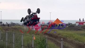 حادثه‌ وحشتناک دیگر در اتومبیلرانی کشور؛ ماشین آفرود چپ کرد! +فیلم