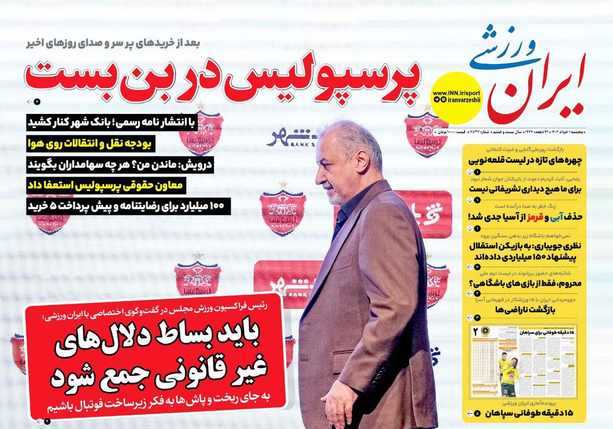 بعد از خریدهای پر سر و صدا، پرسپولیس در بن بست/ بانک شهر کنار کشید! بعد از خریدهای پر سر و صدا، پرسپولیس در بن بست/ بانک شهر کنار کشید!