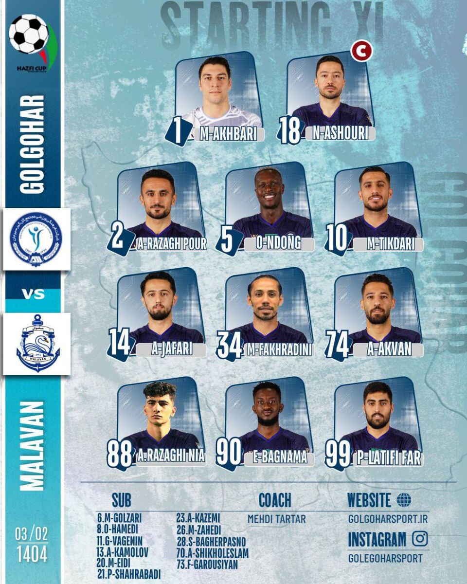 ترکیب گلگهر در نیمه نهایی جام حذفی!