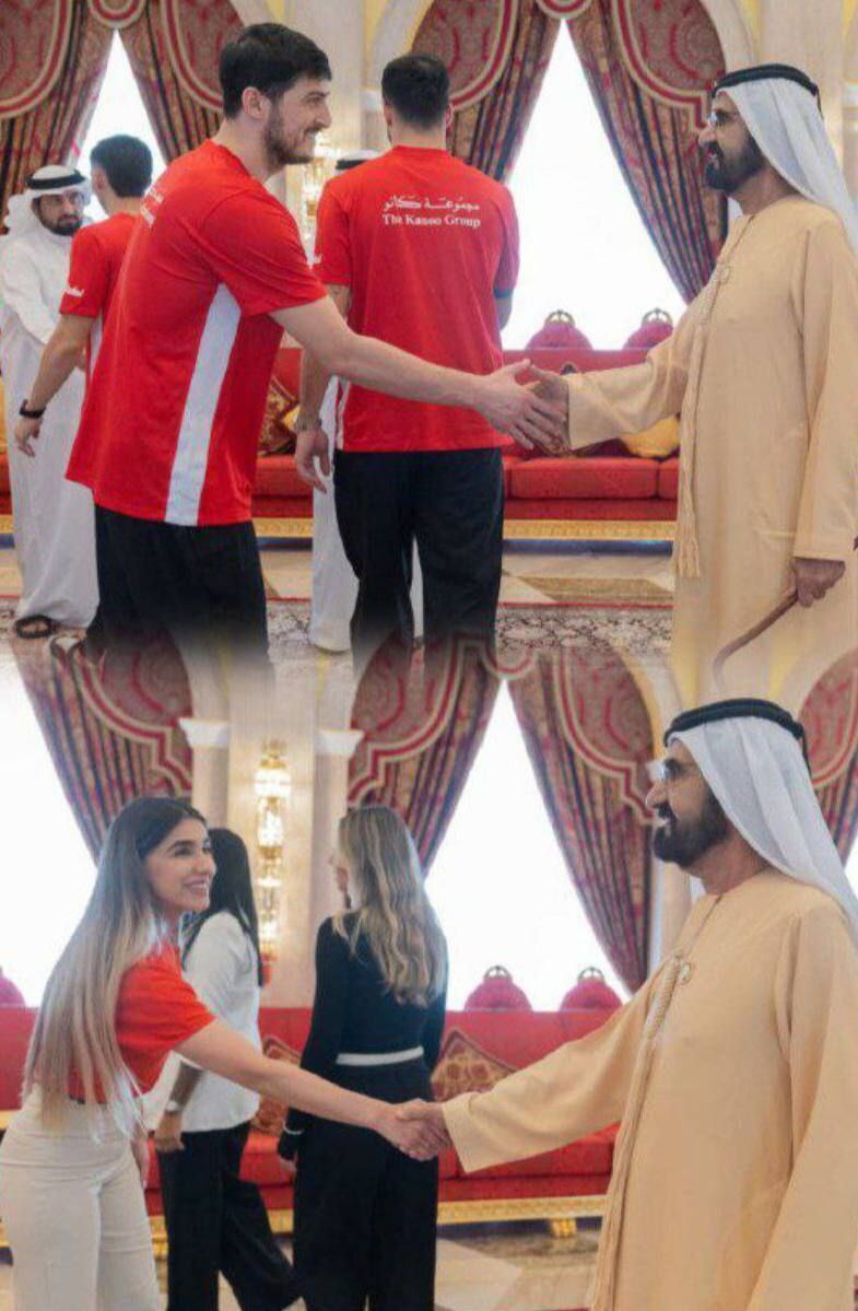 دیدار سردار آزمون و همسرش با حاکم دوبی +عکس