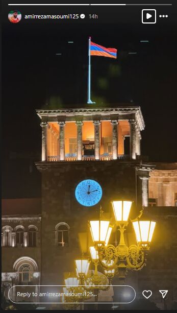 اقدام عجیب پسر فردین؛ انتشار تصویر پرچم ارمنستان از سوی معصومی!