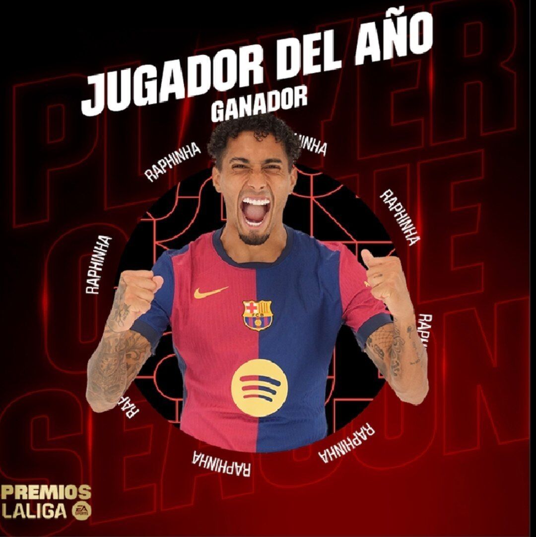 هتریک بارسلونا در لالیگا؛ رافینیا برترین بازیکن فصل شد!