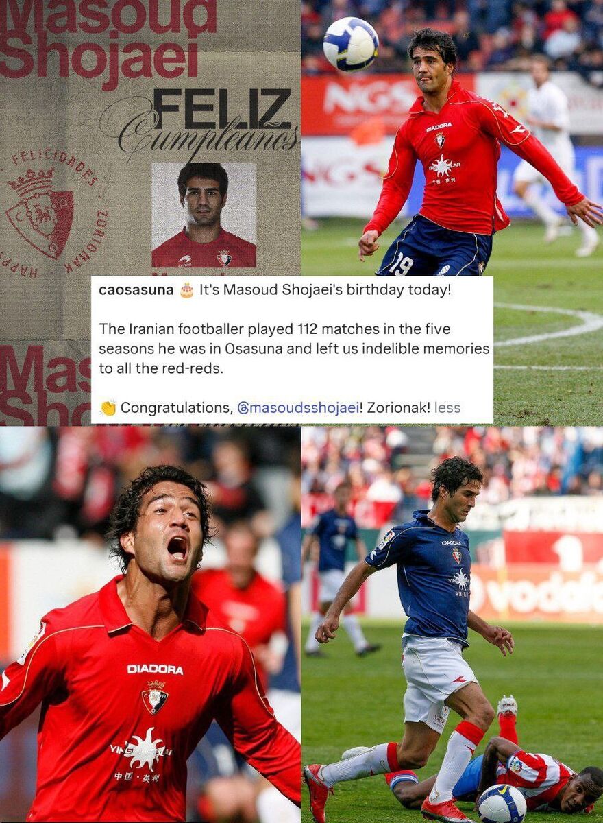 اوساسونا به جای ایرانی ها تولد مسعود شجاعی را تبریک گفت +عکس