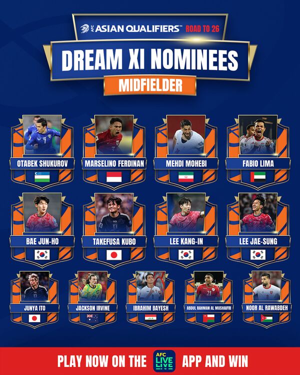 4 بازیکن تیم ملی، نامزد بهترین بازیکن آسیا