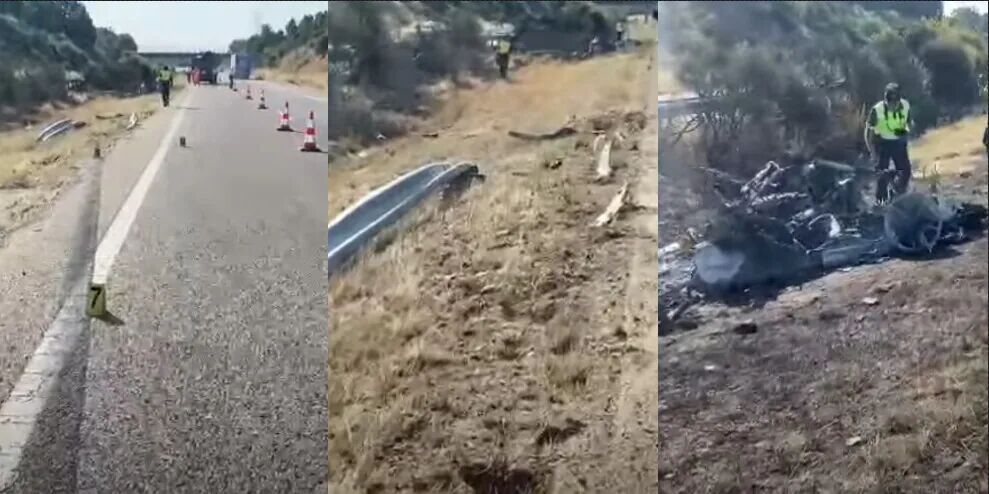 تصاویر تلخ و تکاندهنده از صفحه تصادف ژوتا؛ ستاره لیورپول و برادرش در آتش سوختند +عکس