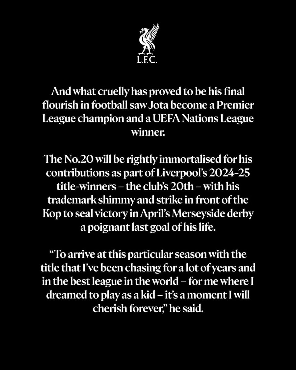 به احترام دیگو ژوتا؛ پیراهن شماره ۲۰ لیورپول بایگانی شد!