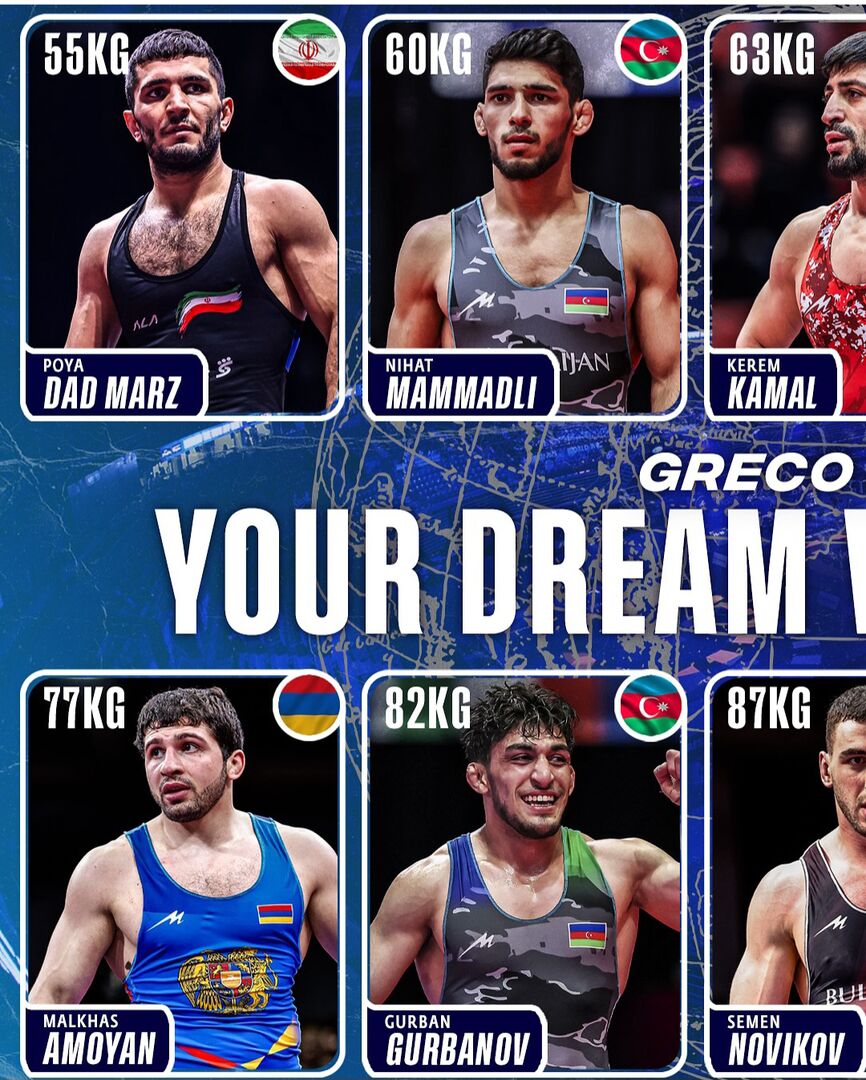 پنج ایرانی در تیم منتخب جهانی کشتی فرنگی