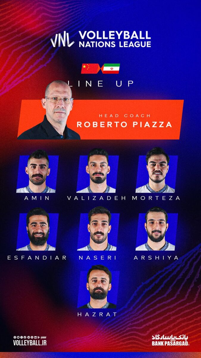 ترکیب ایران مقابل چین مشخص شد