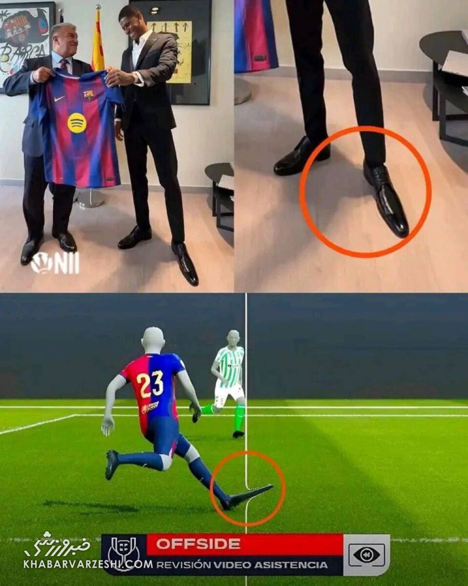 کفش ستاره جدید بارسلونا سوژه خنده شد/ جدال میلیمتری در آفساید و شوخیهای مجازی +عکس
