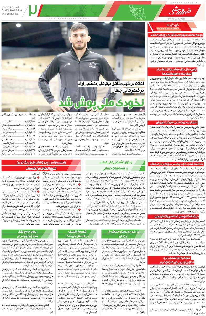 دروازهبان خارجی نیاید اخباری استقلالی میشود/ روزنامه خبرورزشی را رایگان بخوانید