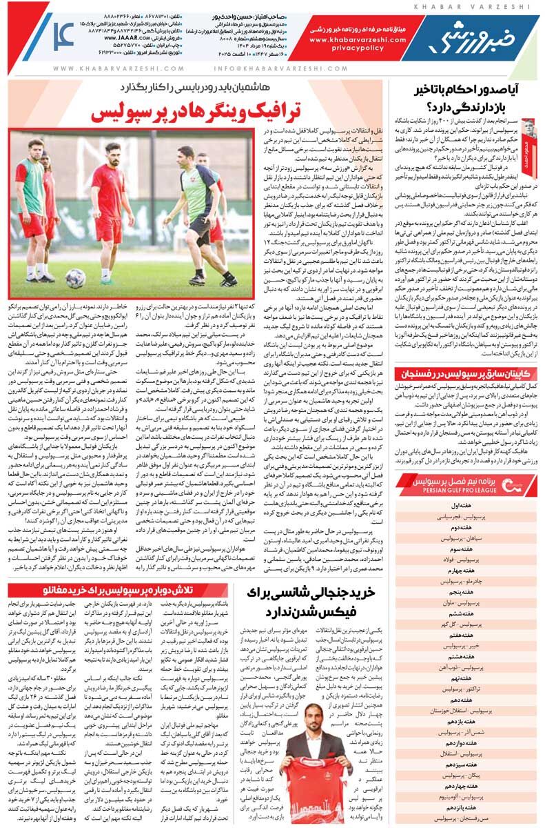 مغانلو دوباره در لیست خرید پرسپولیس/ روزنامه خبرورزشی را رایگان بخوانید