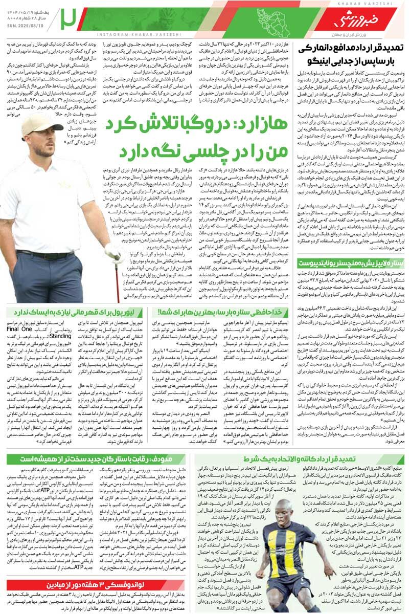 مغانلو دوباره در لیست خرید پرسپولیس/ روزنامه خبرورزشی را رایگان بخوانید