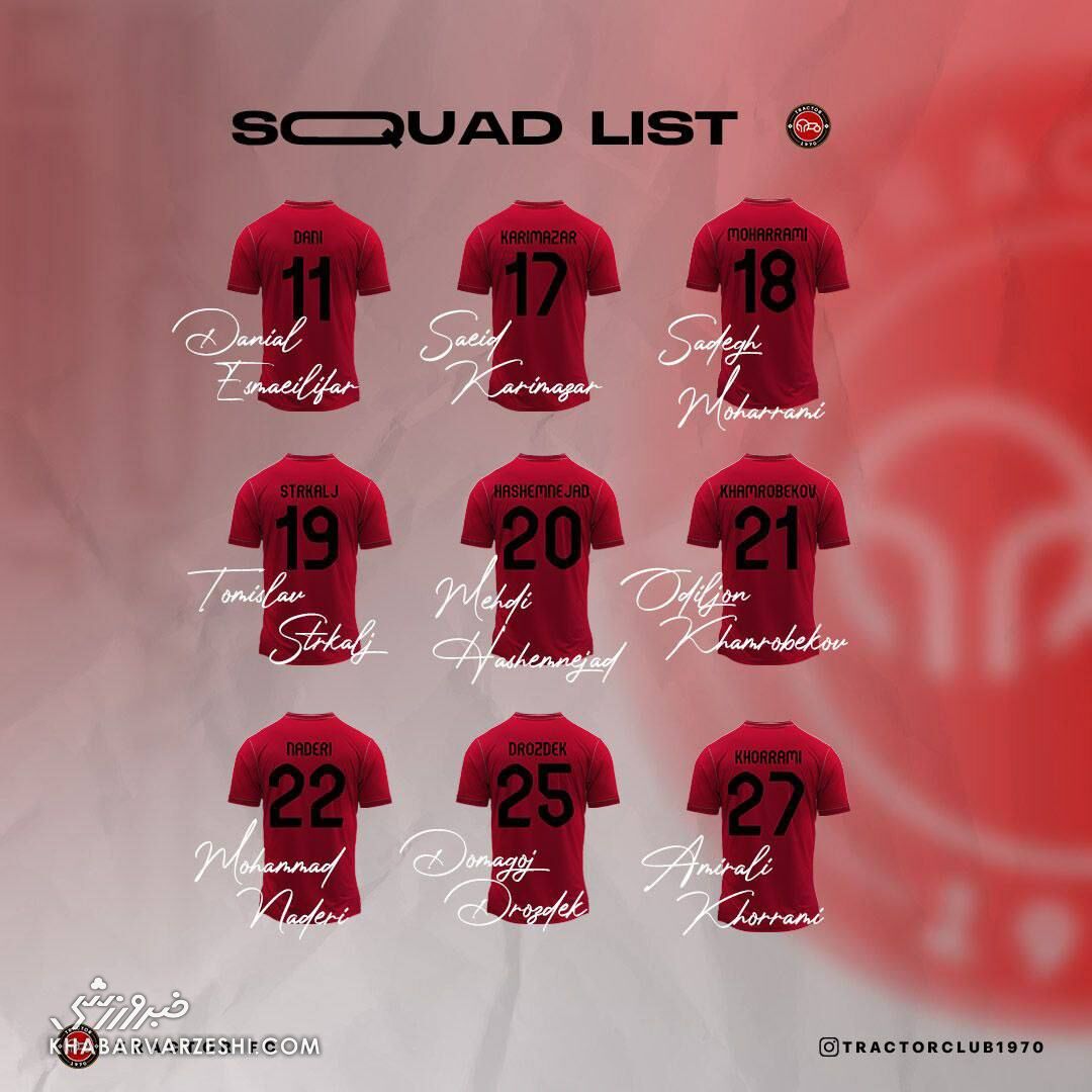 بایگانی یک شماره پیراهن در تراکتور!/ شماره عجیب ستاره سابق استقلال +عکس