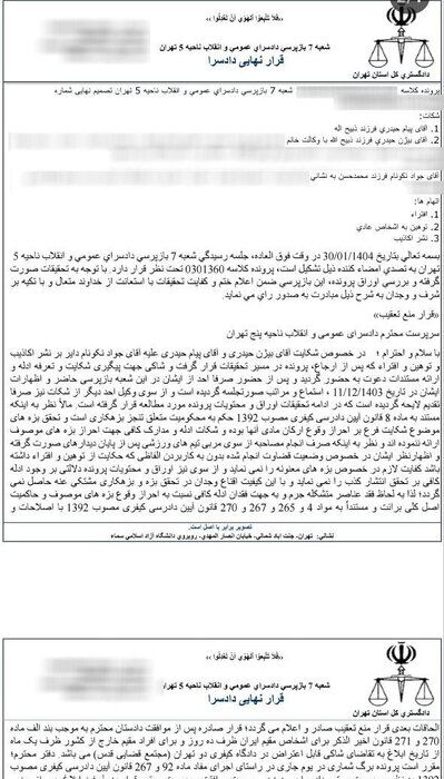 پایان جنجال بزرگ؛ جواد نکونام تبرئه شد + سند