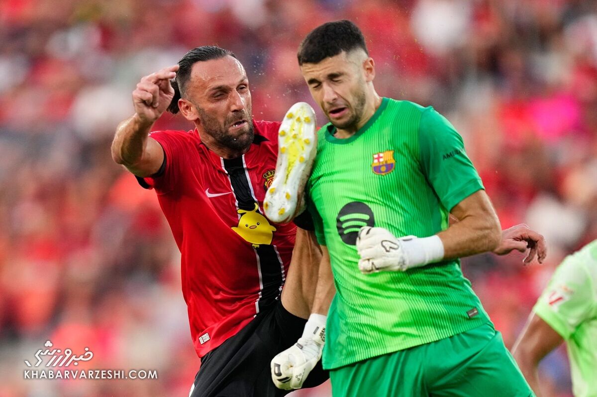 حرکت خشن در بازی اول/ دروازهبان بارسلونا با صورت زخمی، پیروز شد! +عکس