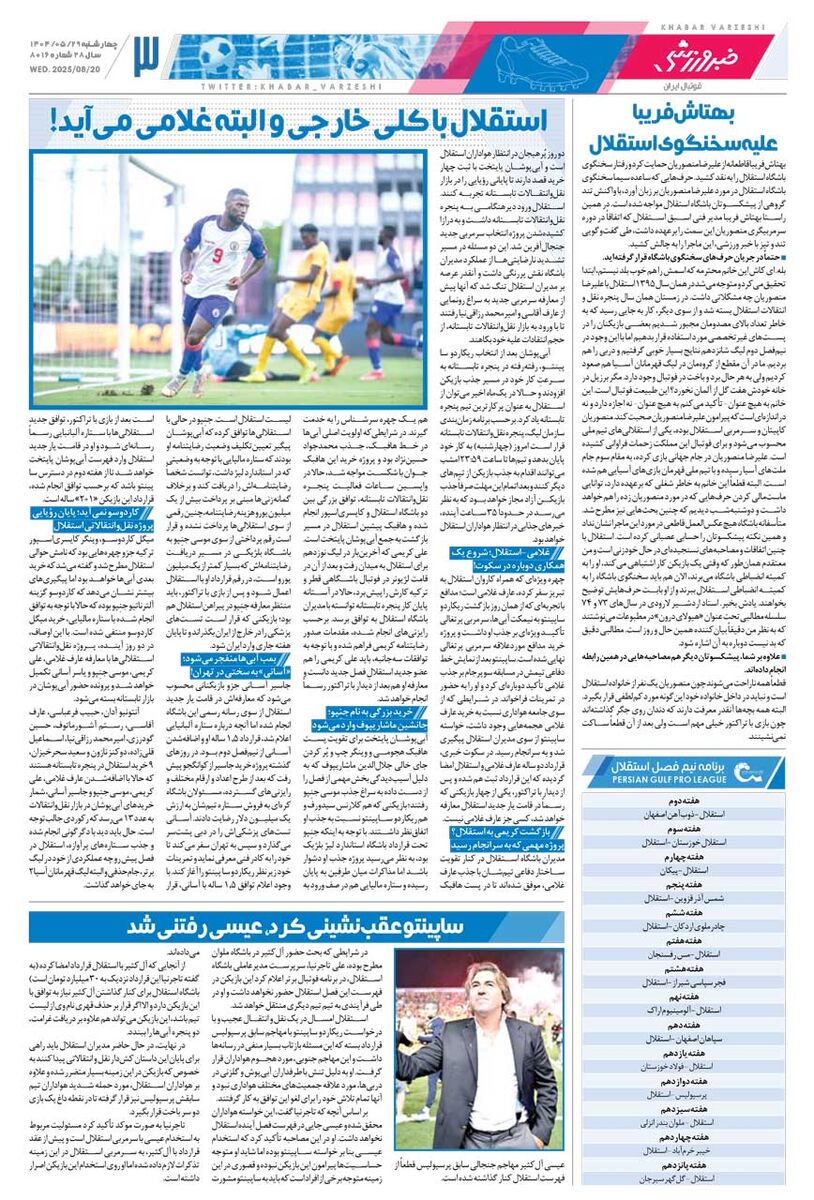 استقلال «بازی بزرگ» را برد/ روزنامه خبرورزشی را رایگان بخوانید