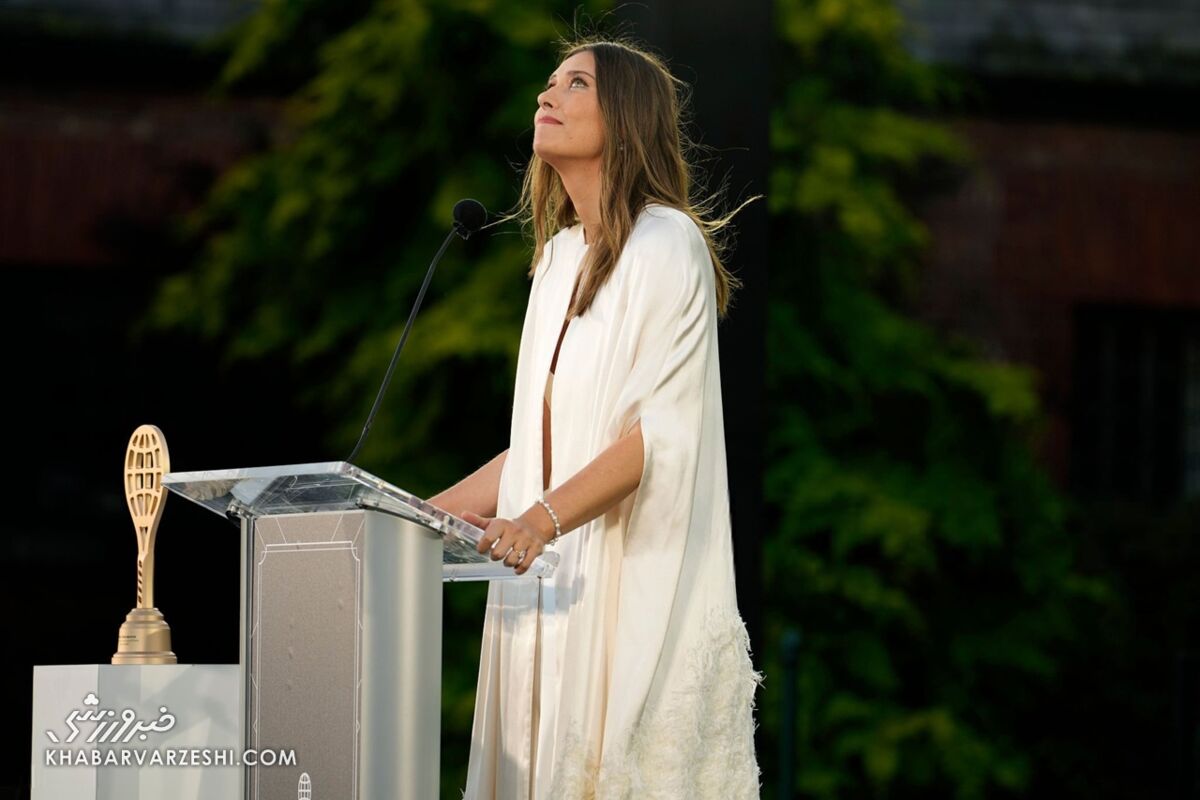 ماریا شاراپووا در مراسم معرفیاش به تالار مشاهیر