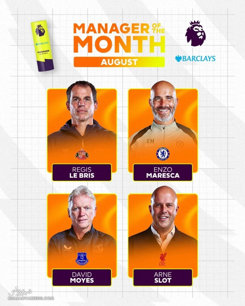 معرفی نامزدهای بهترین سرمربی ماه لیگ برتر انگلیس