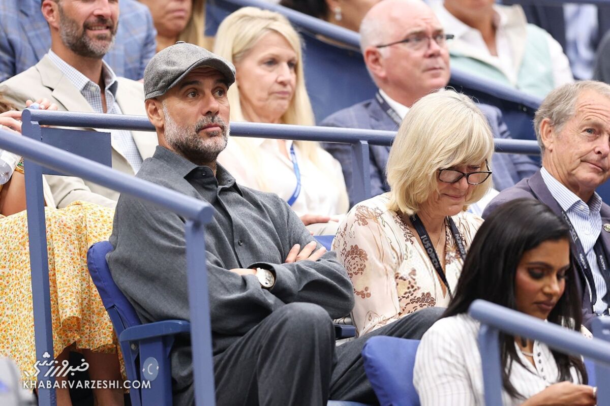 حضور پپ گواردیولا در مسابقه تنیس کارلوس آلکاراس و یانیک سینر