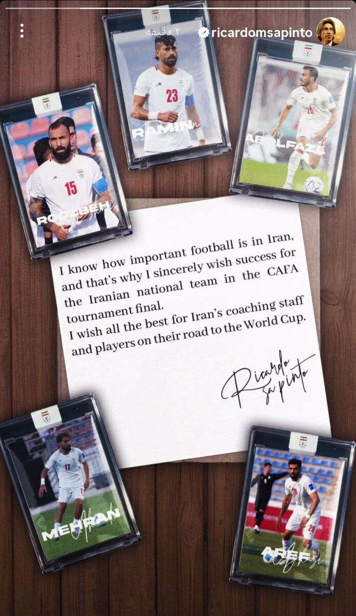 عکس| پیام ویژه و دلگرمکننده ساپینتو برای بچههای تیم ملی ایران