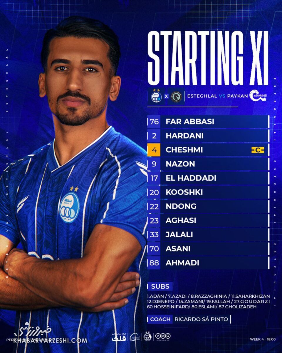 ترکیب استقلال مقابل پیکان/ چهره تیم ساپینتو عوض شد؛ تغییر بزرگ بعد از شکست سنگین!