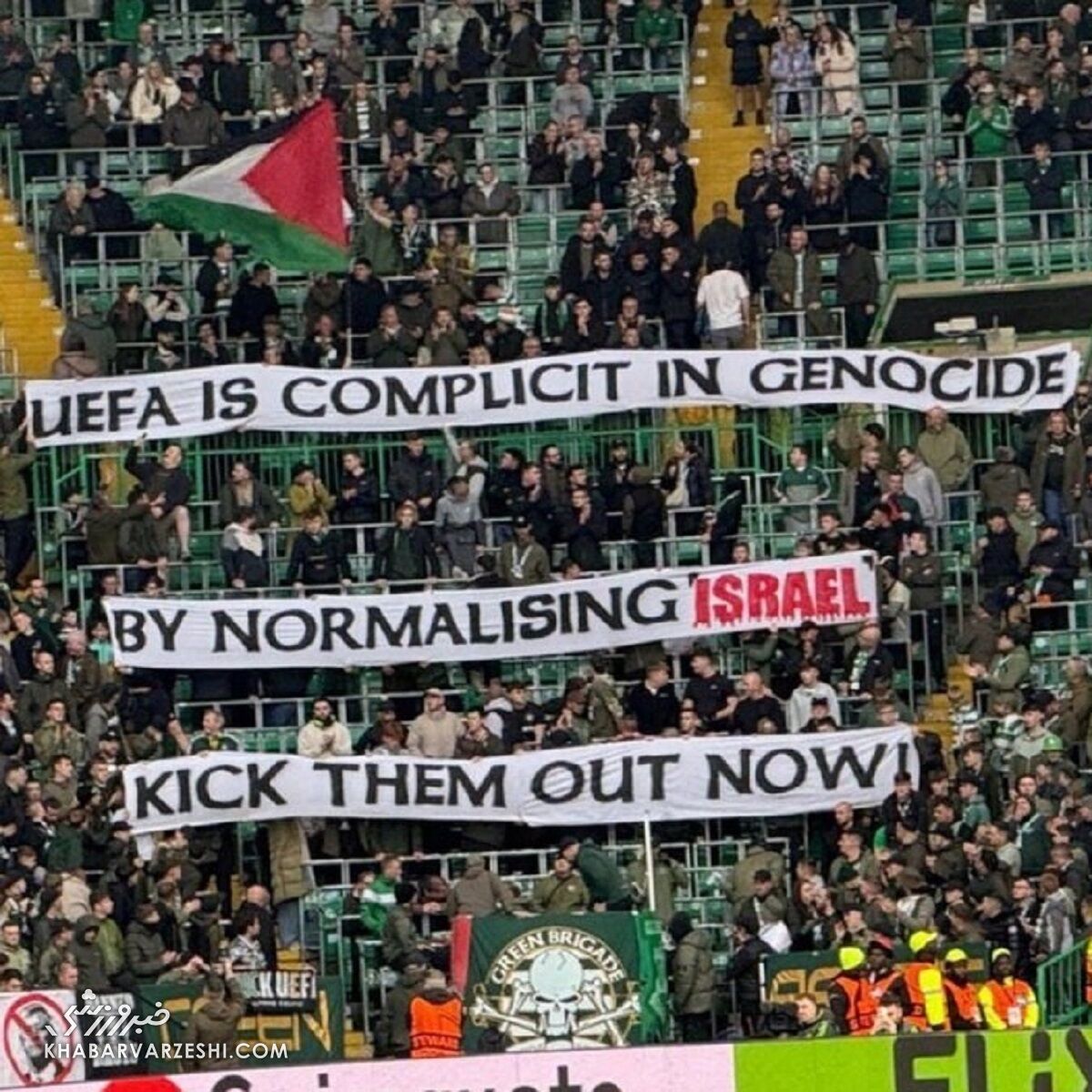حمله هواداران سلتیک به یوفا در حمایت از فلسطین