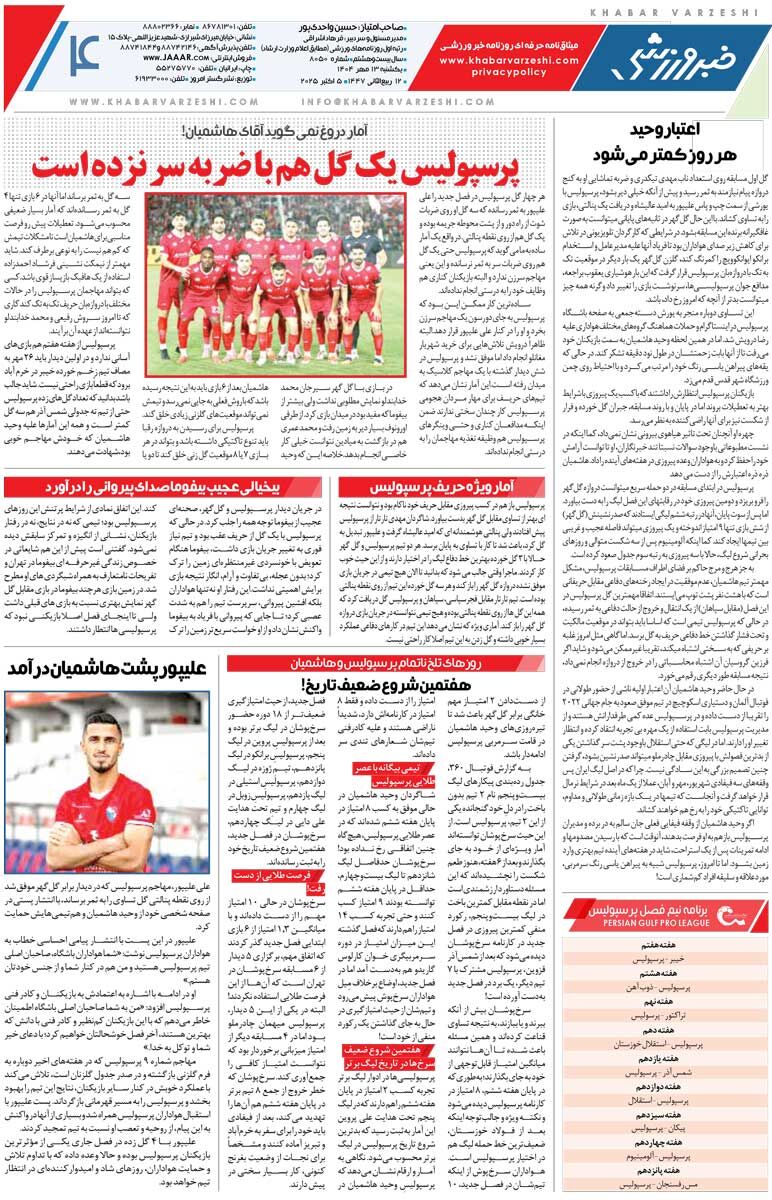 جباری: آرزو دارم یک روز همه استقلال مدنظرم را ببینند/ روزنامه خبرورزشی را رایگان بخوانید