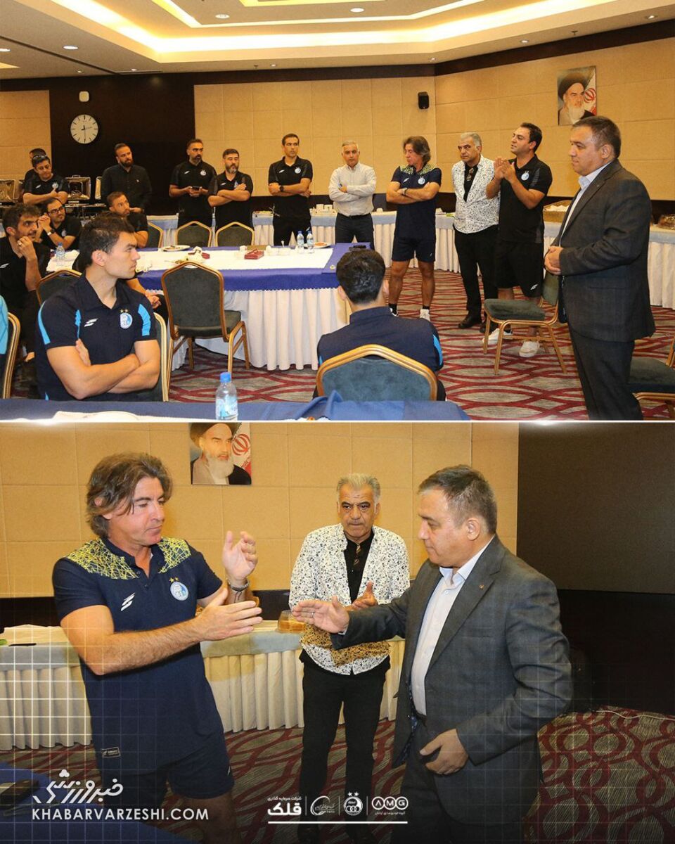 دیدار تاجر نیا و ساپینتو قبل بازی