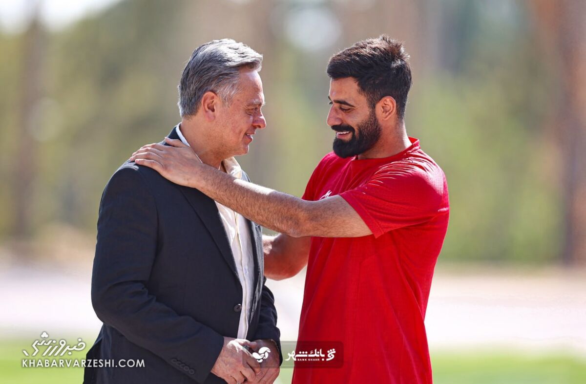 حضور رضا شاهرودی در تمرین پرسپولیس