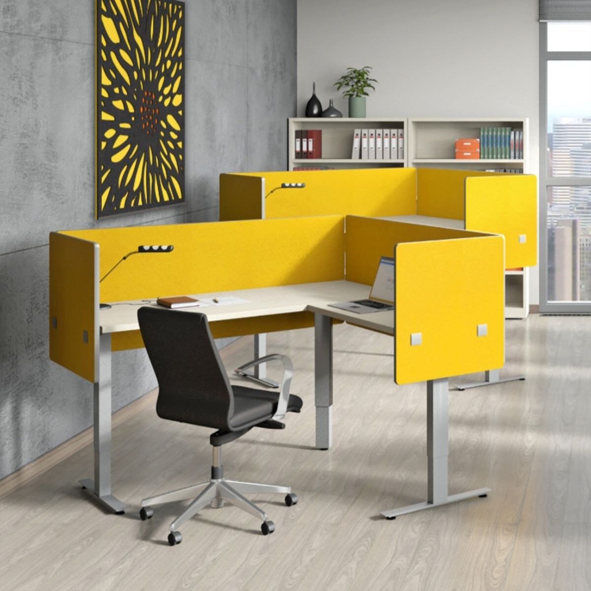 هماهنگی رنگی پارتیشن اداری و مبلمان اداری