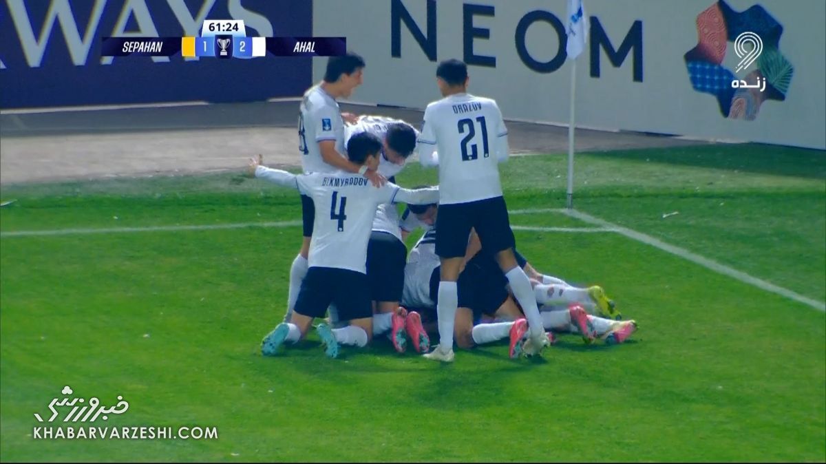 ویدیو| شوک به سپاهان/ گل دوم آخال توسط گورجنوف