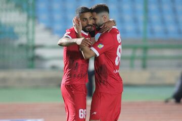 ویدیو| اولین گل با پیراهن پرسپولیس/ ضربه امین سرخ‌ها به تور استقلال خوزستان چسبید