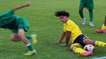 ویدیو| تکل تماشایی کریستیانو جونیور؛ مهارت دفاعی پسر رونالدو!