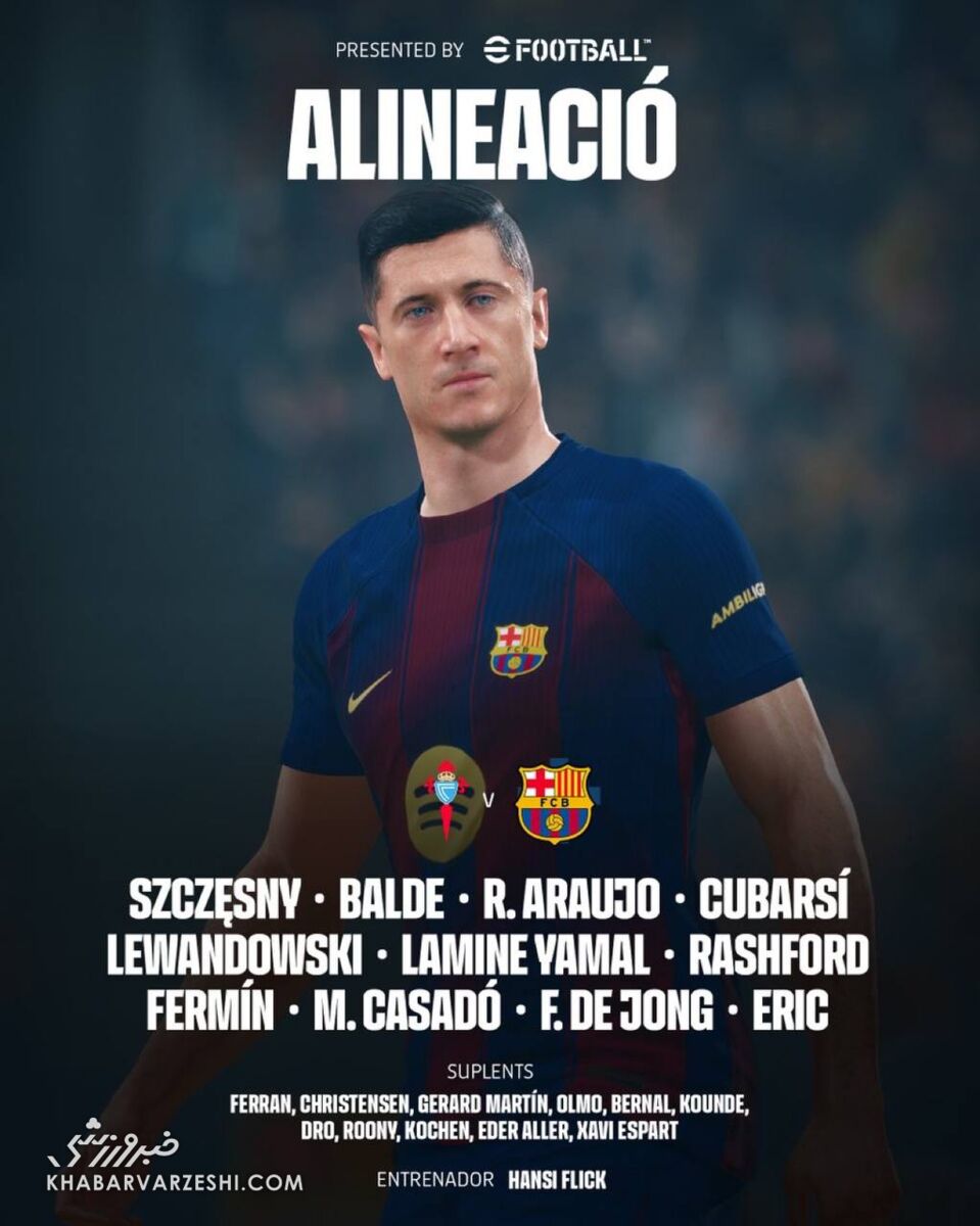 ترکیب بارسلونا مقابل سلتاویگو اعلام شد +عکس