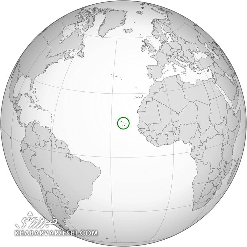 کیپ ورد روی نقشه کره زمین