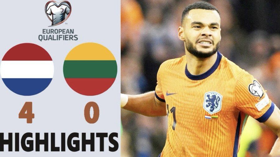 ویدیو| خلاصه بازی هلند ۴ – لیتوانی ۰ با گزارش انگلیسی/ ۳ گل در ۴ دقیقه!