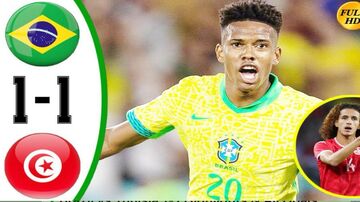 ویدیو| خلاصه بازی برزیل ۱ - تونس ۱ با گزارش انگلیسی/ برزیل یک پنالتی گل کرد، یکی نه!