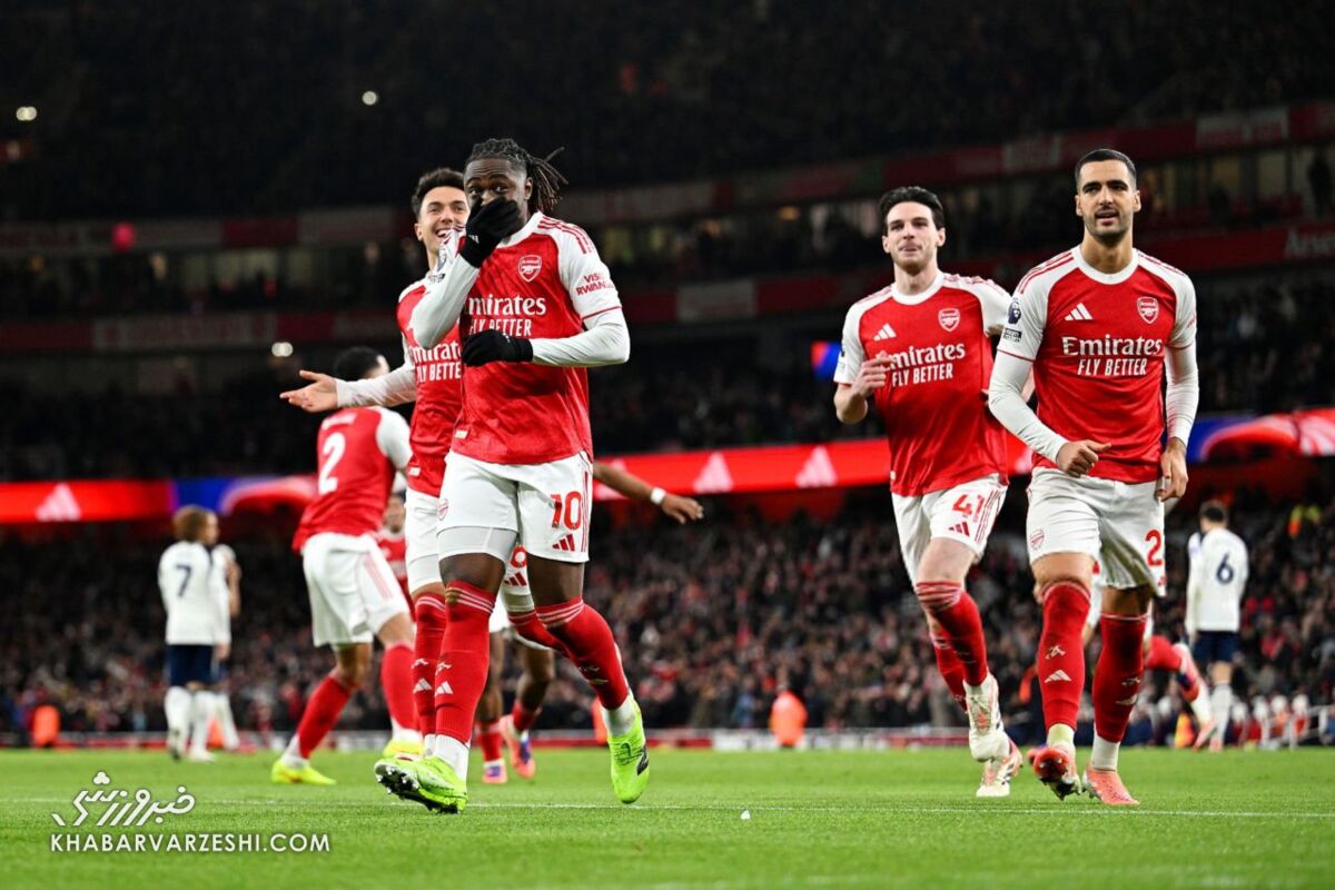 آرسنال ۴ - تاتنهام ۱/ دیگ جوشان لیگ برتر با آتش توپچی‌ها/ پرپر شدن زنبق‌های سفید با هت‌تریک ازه