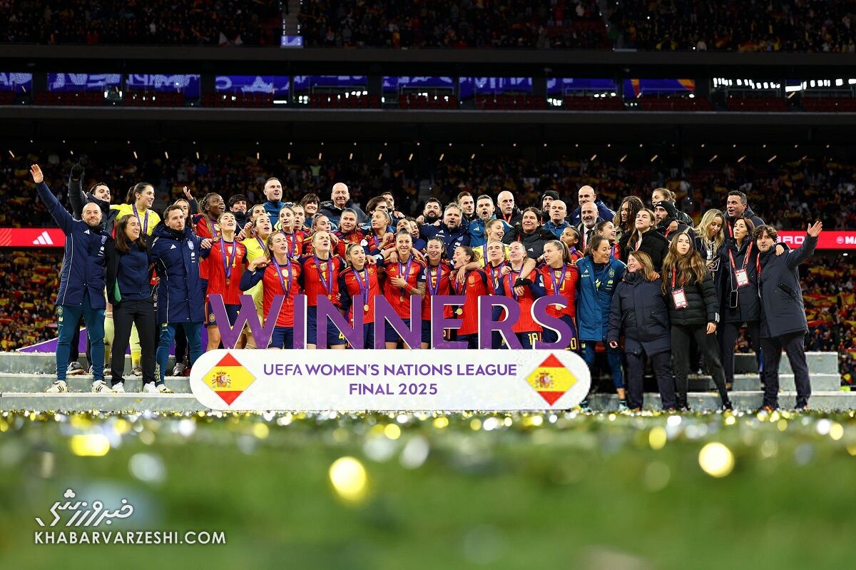 جشن قهرمانی زنان اسپانیا در لیگ ملتهای اروپا