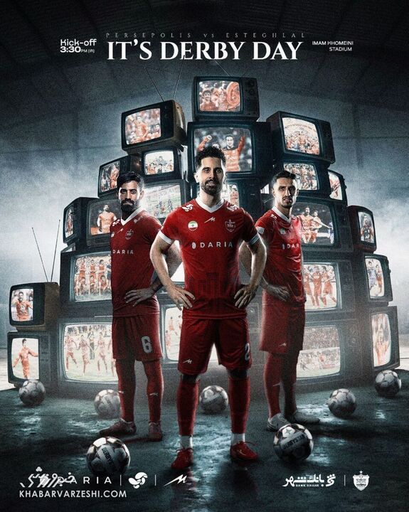 پوستر روز بازی پرسپولیس برای دربی/ سه دربی‌باز سرخ به خط شدند +عکس