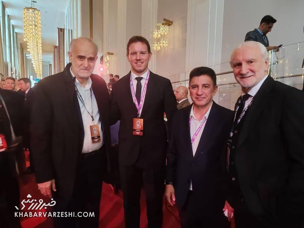 ژست قلعه‌نویی در کنار اسطوره ژرمن‌ها و سرمربی اسپانیا و آلمان +عکس