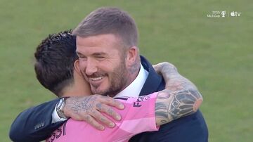 ویدیو| لحظه جذاب و احساسی پایان MLS/ مسی و بکام در آغوش هم