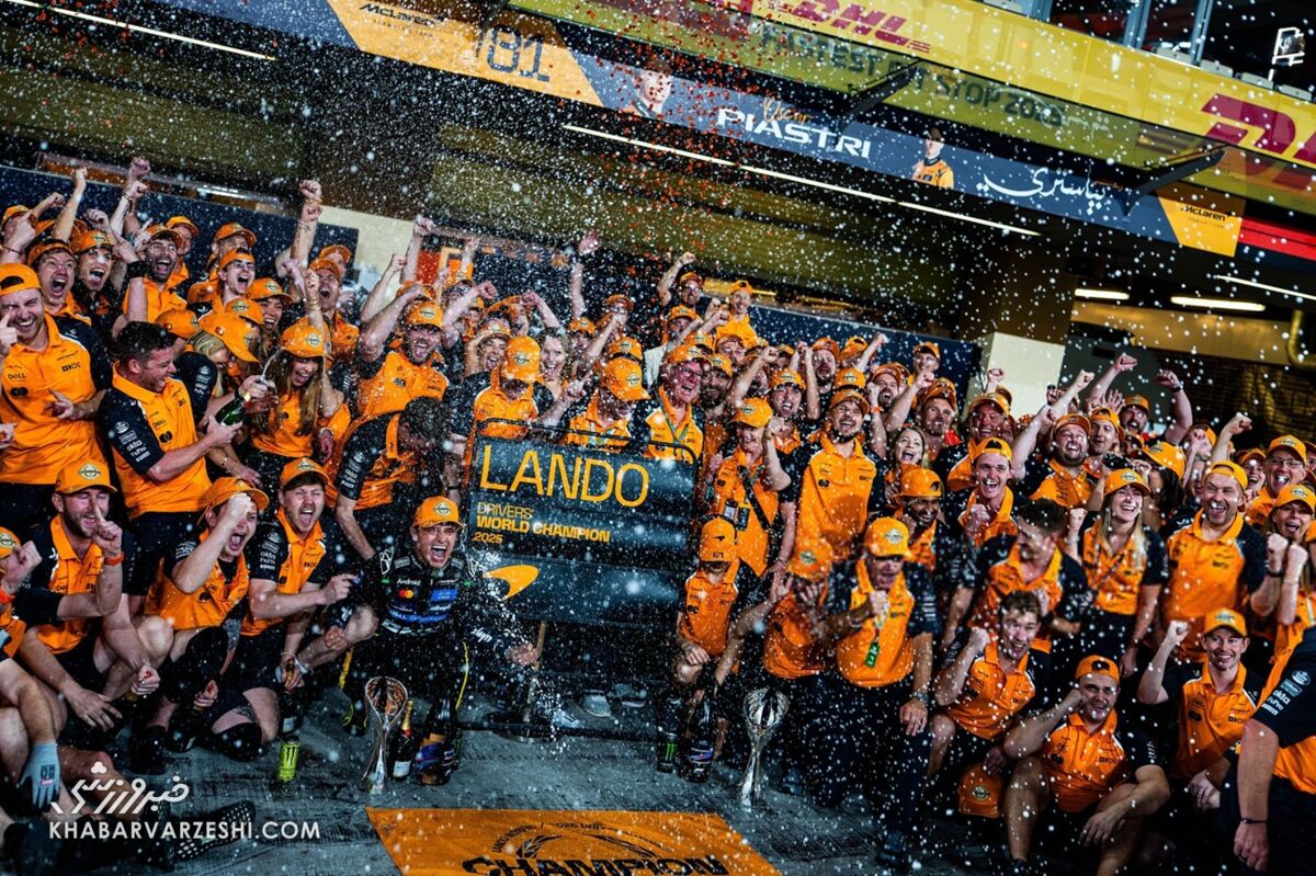 خوشحالی تیم مک‌لارن به دلیل قهرمانی لاندو نوریس