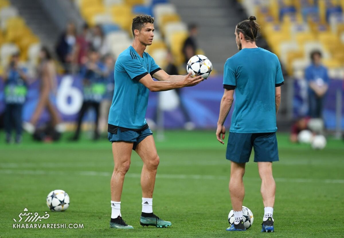 گرت بیل و کریستیانو رونالدو در تمرینات رئال مادرید