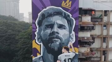 ویدیو| نقاشی ۲۴ متری از لیونل مسی در بمبئی هند کشیده شد!